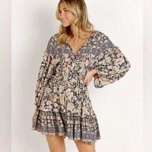 Spell & The Gypsy Amethyst in Nightfall Boho Flowy Dress, Size Medium